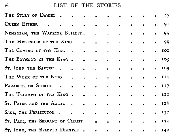 [Contents 2 of 2] from Nursery Book of Bible Stories by Amy Steedman