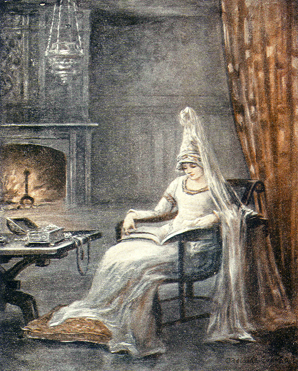 Countess relaxes in chair