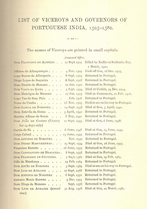 [List of Viceroys] from Albuquerque by Morse Stephens