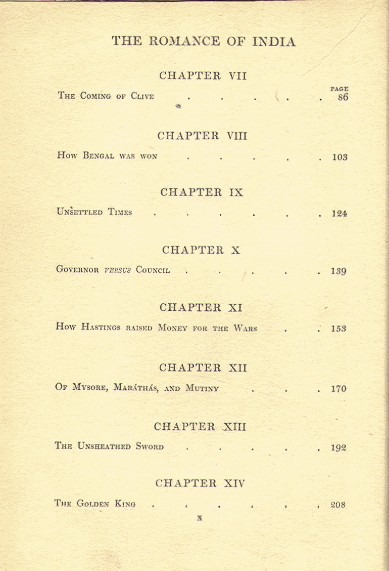 [Contents Page 2 of 3] from India by Victor Surridge