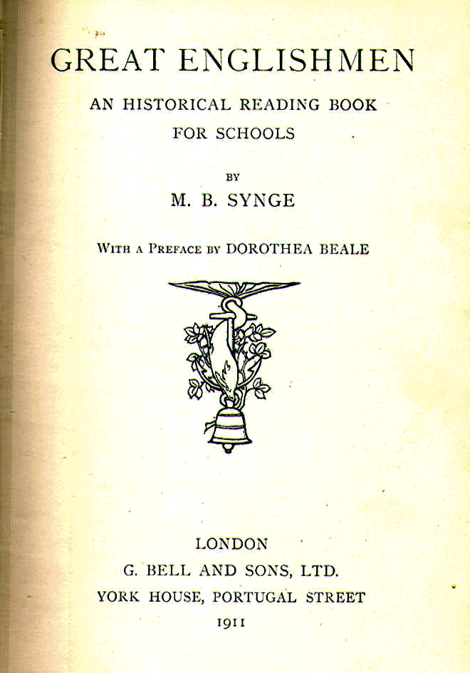 [Title Page] from Great Englishmen by M. B. Synge
