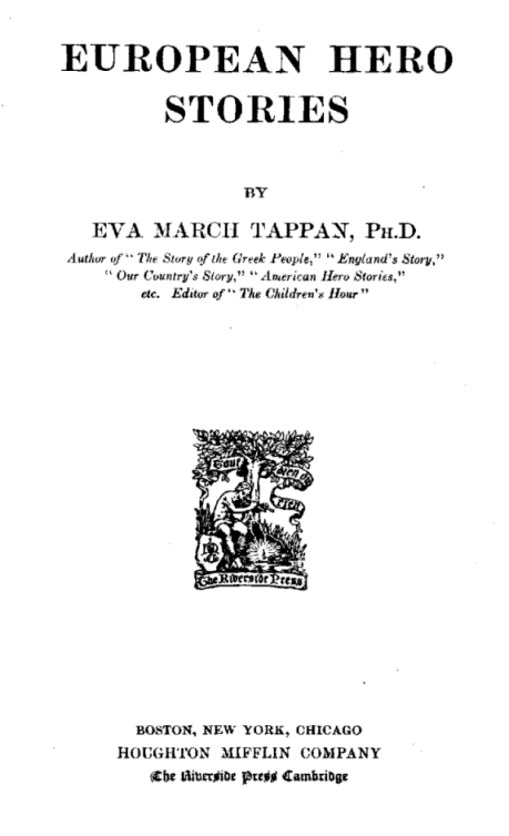 [Title Page] from European Hero Stories by E. M. Tappan