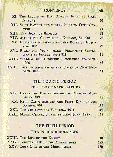 [Contents, Page 3 of 5] from Old World Hero Stories by E. M. Tappan