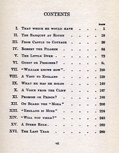 [Contents] from Days of William the Conqueror by E. M. Tappan
