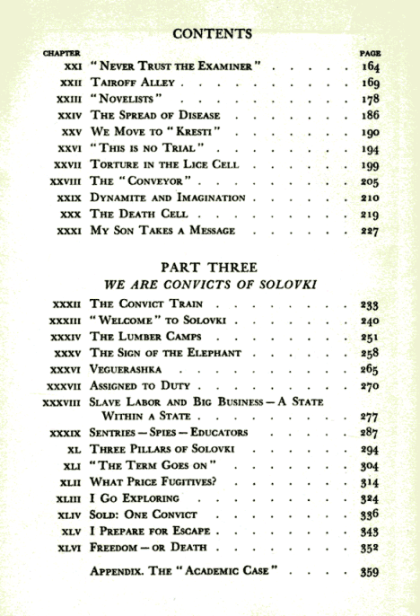 [Contents, Page 2 of 2] from I Speak for the Silent by V. Tchernavin