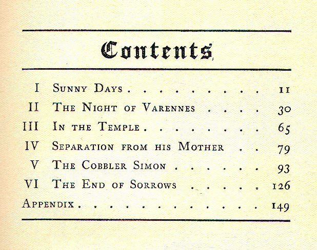 [Contents] from The Little Dauphin by George Upton