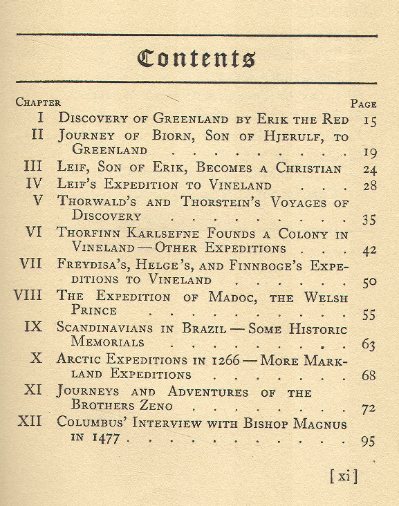 [Contents, page 1 of 2] from Eric the Red by George Upton