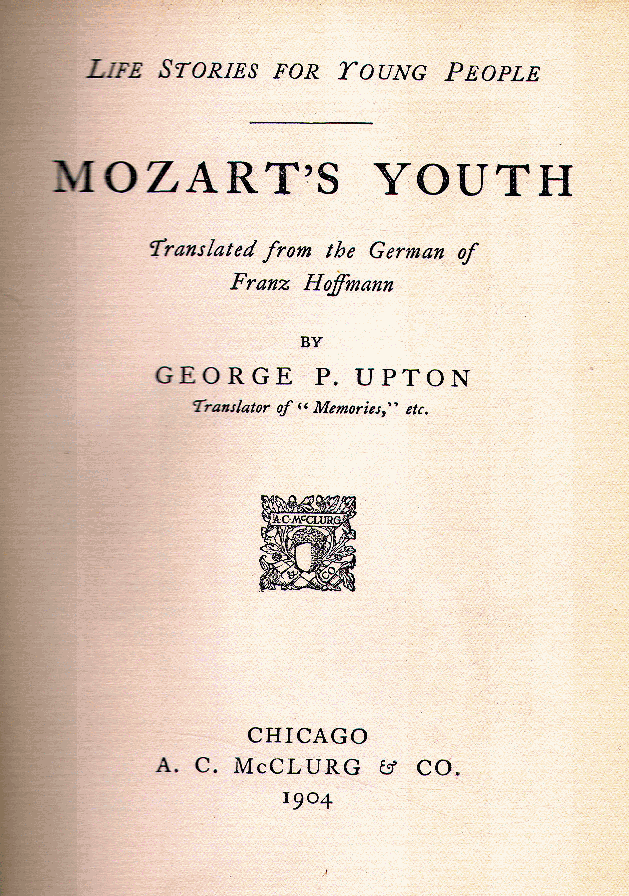 [Title Page] from Mozart's Youth by George Upton