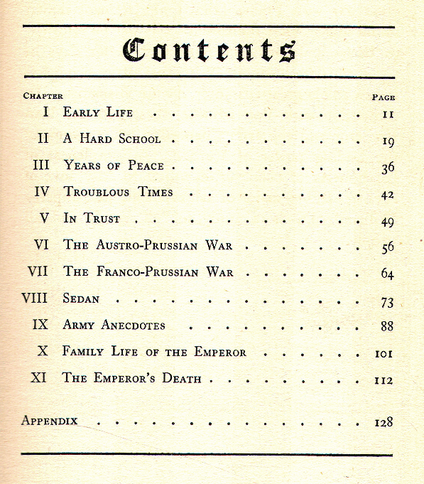 [Contents] from Emperor William First by George Upton