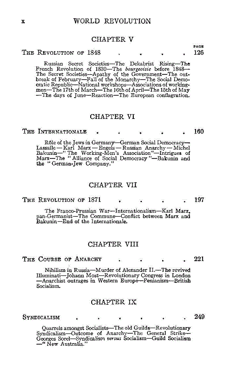 [Contents, 3 of 3] from World Revolution by Nesta Webster