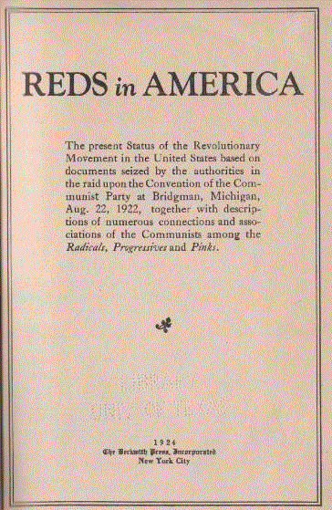 [Book Cover] from Reds in America by Richard M. Whitney