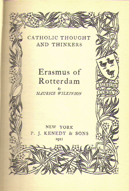 [Title Page] from Erasmus of Rotterdam by M. Wilkinson