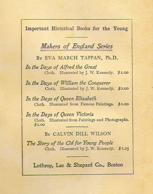 [Publisher Page] from Story of the Cid by C. D. Wilson