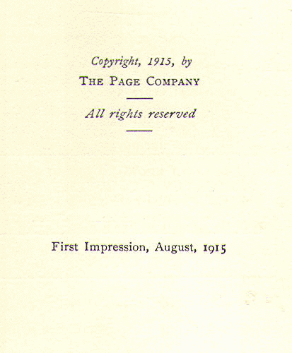 [Copyright Page] from Our Little Carthaginian Cousin by C. V. Winlow