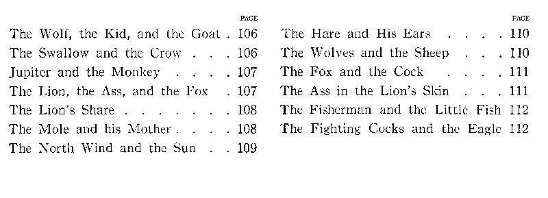 [Table of Contents 3 of 3] from Aesop for Children by Milo Winter