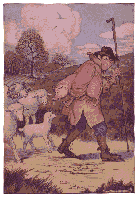 [Illustration] from Aesop for Children by Milo Winter