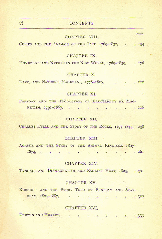 [Contents, Page 2 of 2] from Stories of the Great Scientists by H. C. Wright