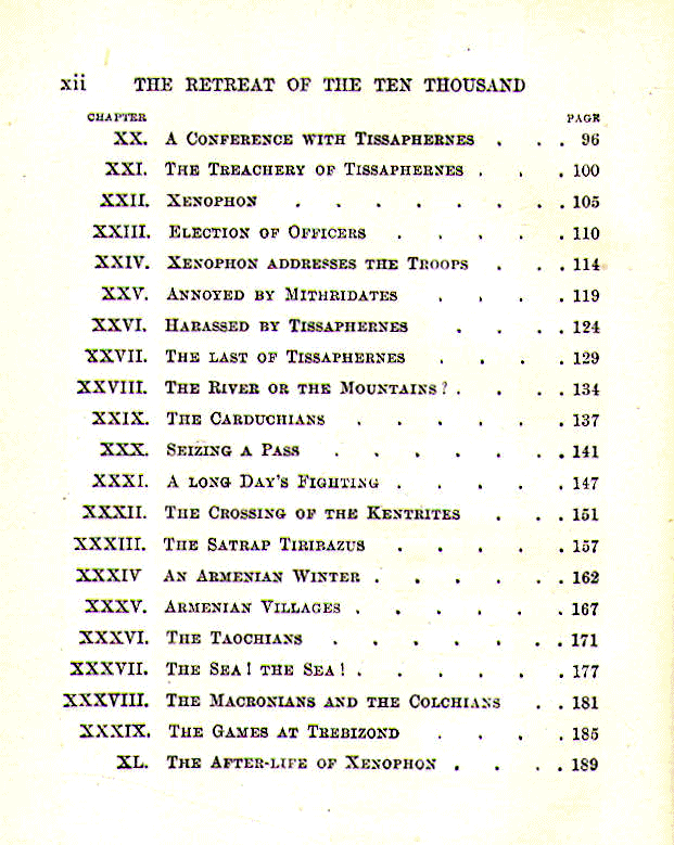 [Contents, Page 2 of 2] from Retreat of the Ten Thousand by F. Younghusband