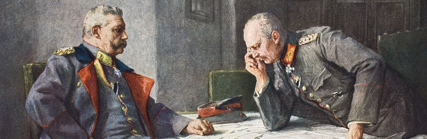 German General Paul Von Hindenburg and chief of staff Erich Von Ludendorff plot strategy