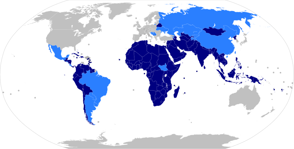 Non Aligned Movement member states map