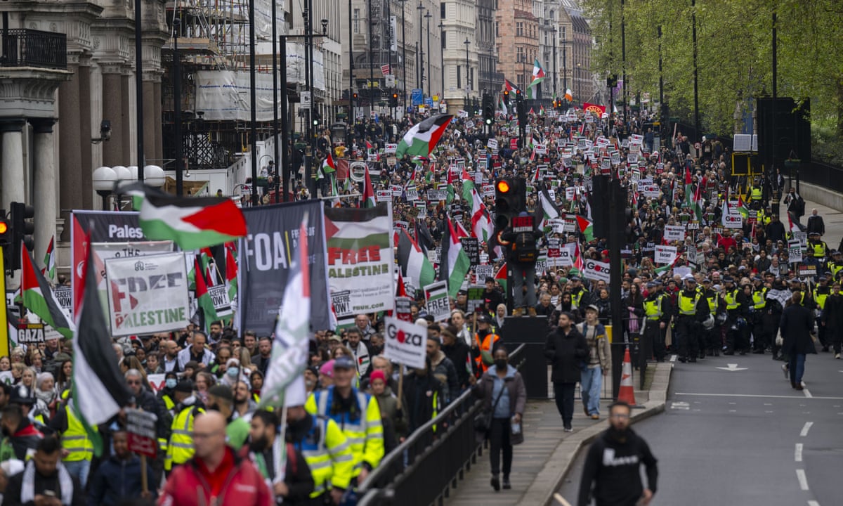 London Gaza protest: has row over 'openly Jewish' remark changed the march's mood? | UK news | The Guardian