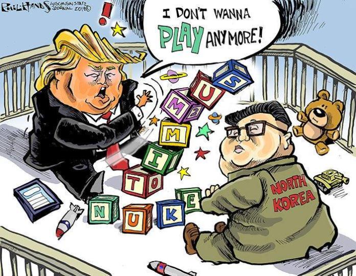 Hands on Wisconsin: Donald Trump ends play date with Kim Jong Un | Opinion | Cartoon | madison.com