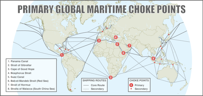 A map of the world with red dots Description automatically generated