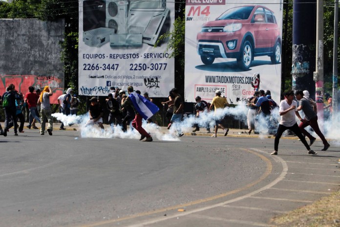Protests in Managua, Nicaragua, April 18, 2018.
