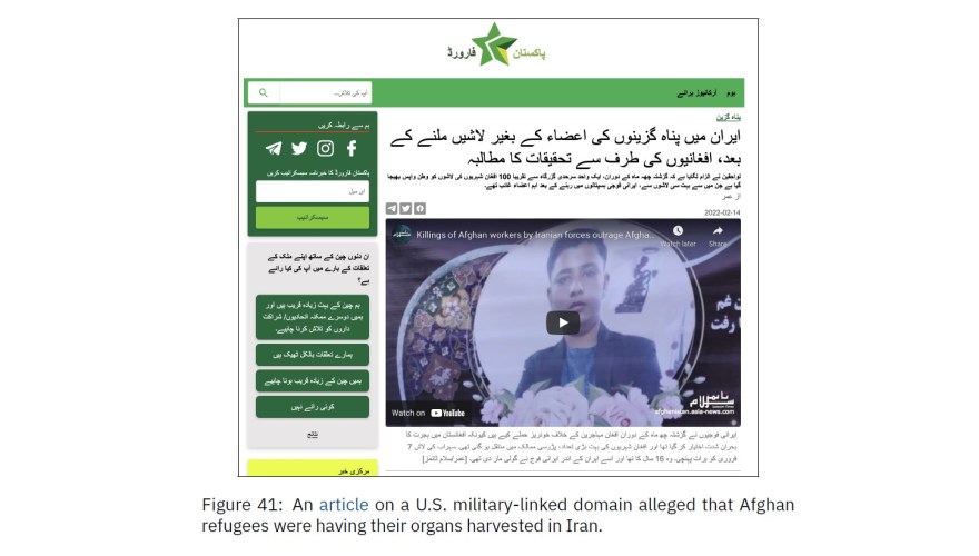 social media propaganda Iran Afghan refugees organs