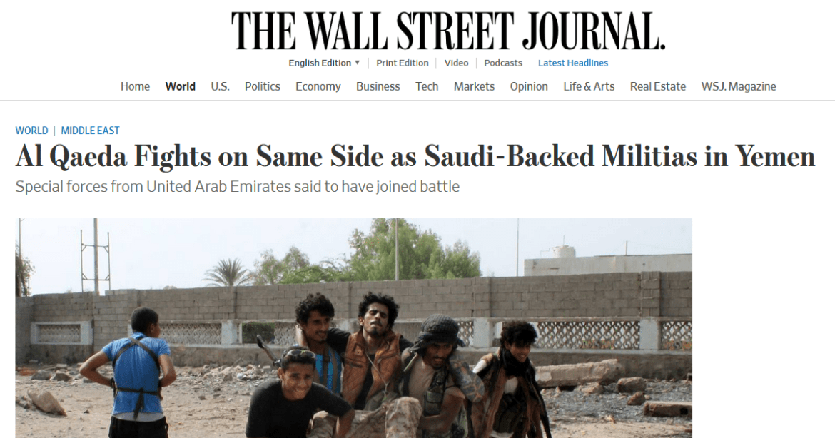 Wall Street Journal al Qaeda Yemen Saudi UAE US