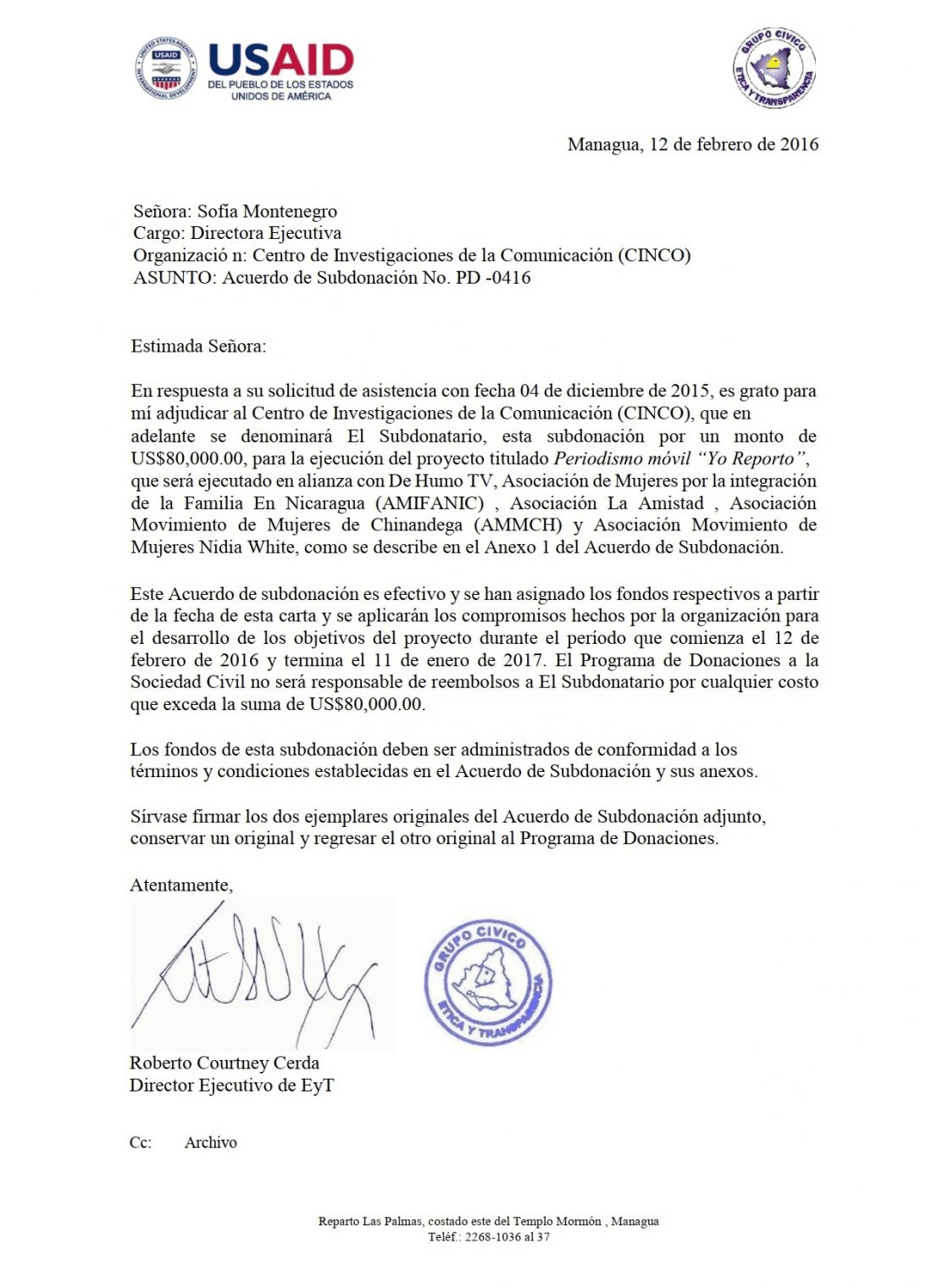USAID Nicaragua Grupo CINCO Sofia Montenegro