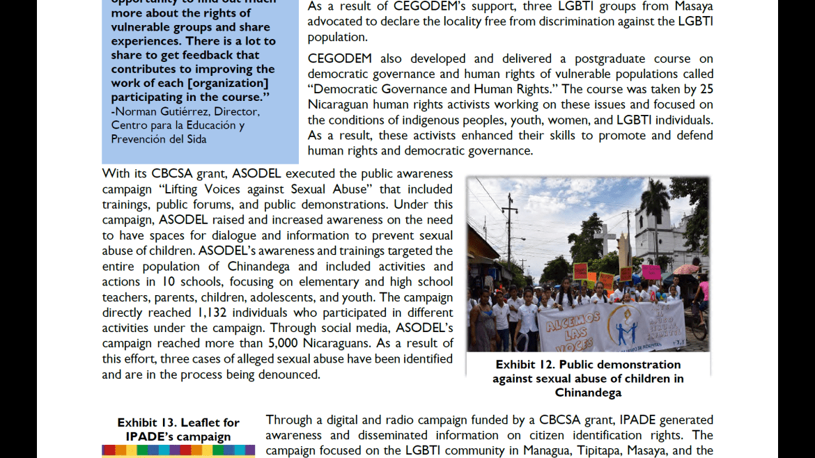 USAID Nicaragua sexual abuse children
