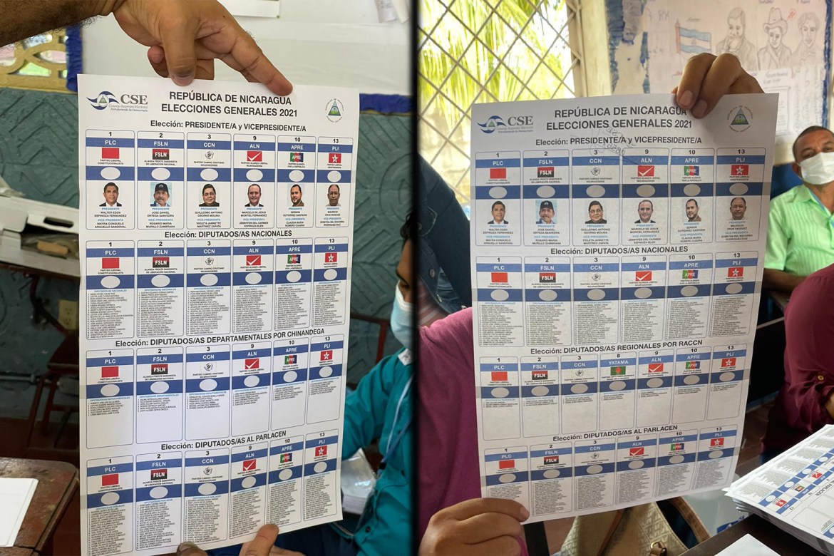 Nicaragua 2021 election ballot parties