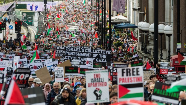 Tens of thousands protest in London as Gaza faces 'humanitarian crisis' under Israel bombardment