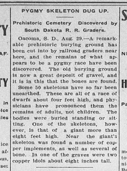5-The Billings Gazette PYGMY SKELETON DUG UP.