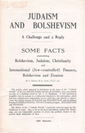 Antichrist,Antisemitism,Ashkenazi,Balfour, Arthur,Bolshevism,Communism 2,Federal Reserve,Judaism 1,Lenin,Marx, Karl (Marxism) 2,Secret societies,Socialism 2,The Devil 2,Zionism