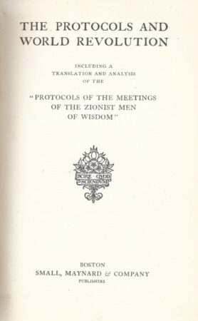 Antichrist 2,Antisemitism,Bolshevism 2,Communism 3,Freemasonry 2,Jesuits 2,Judaism 3,Liberalism 3,Occultism 3,Papacy 3,Propaganda 4,Prophecy 3,Rothschild 2,Secret societies 1,Socialism 4,The Abyss 2,Zionism 2
