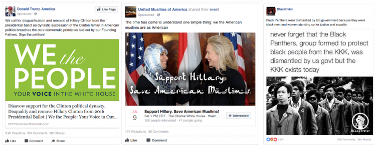 Sample social media posts cited by the Democrat House Intelligence Cmte Minority HPSCI Minority