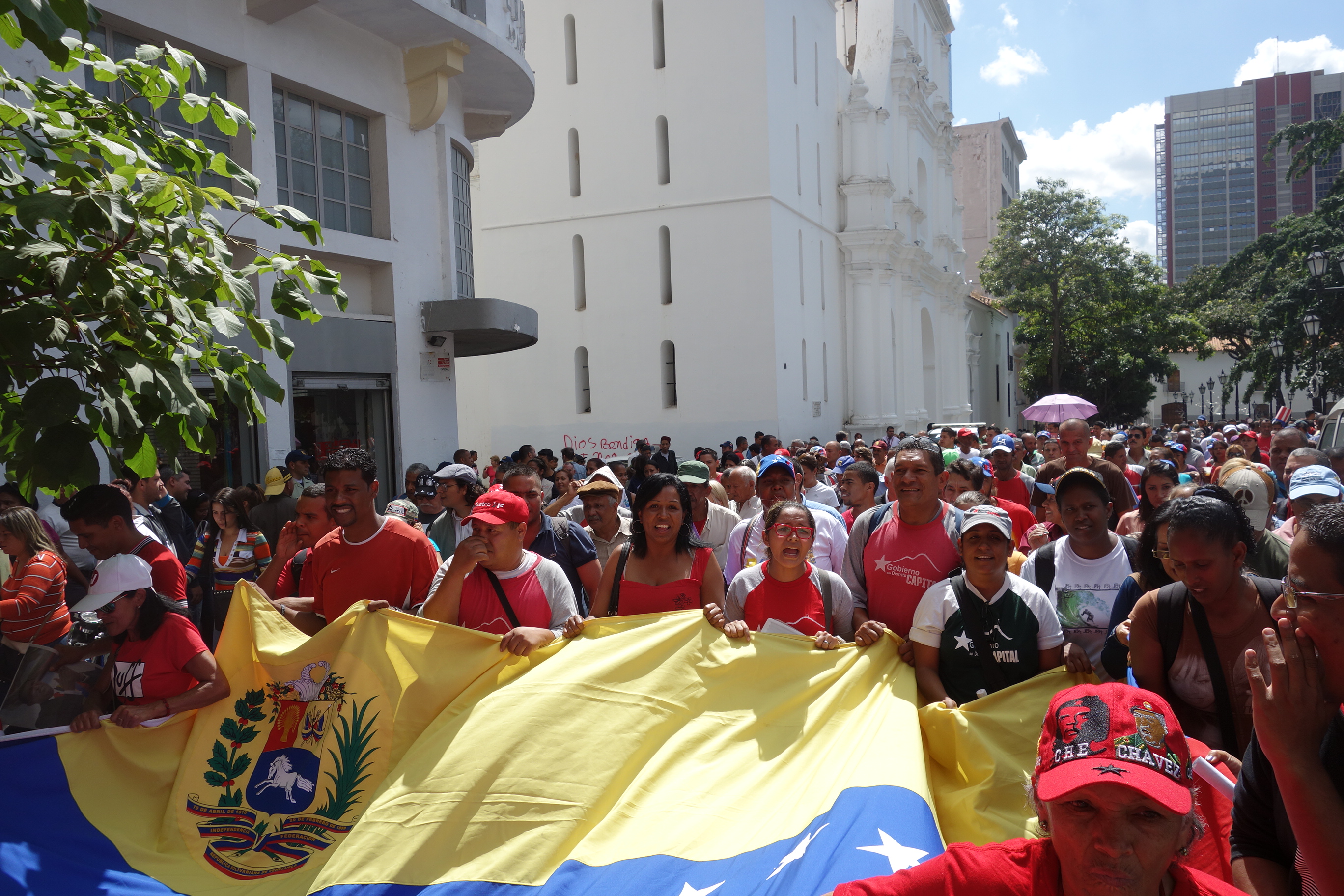 Protesting removal of Chávez and Bolivar images from the National Assembly, Jan. 7, 2016. (Wikimedia) 