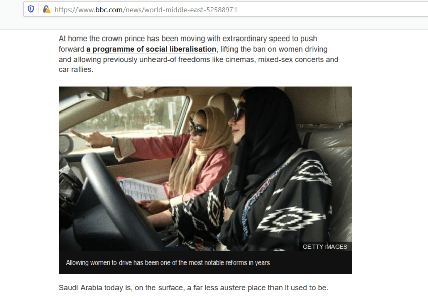 BBC Saudi Arabia MBS women driving