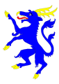 Heraldic antelope rampant